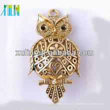 Cuentas de aleación de oro de Zinc Owl Beads con niquel libre de plomo CH184 #